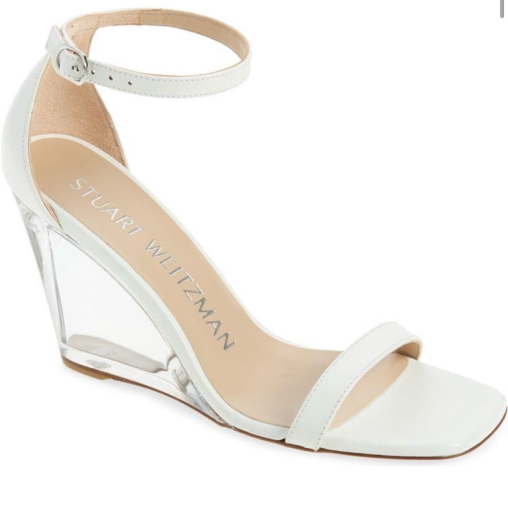 Stuart Weitzman lucite wedges